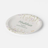 お洒落フローラガーデンパーティー誕生日 ペーパープレート (アングル)