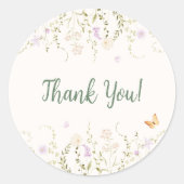 お洒落フローラガーデンパーティー誕生日 ラウンドシール (正面)