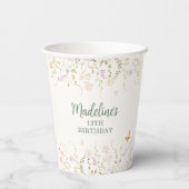 お洒落フローラガーデンパーティー誕生日 紙コップ (裏面)