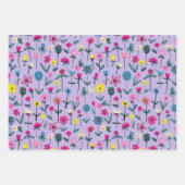 お洒落フローラキッズパターン ラッピングペーパーシート (正面3)