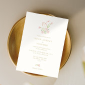 お洒落フローラコーラルピンク&アイボリーフローラ 招待状