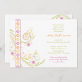 お洒落フローラスウィート16誕生日招待状 招待状 (正面/裏面)