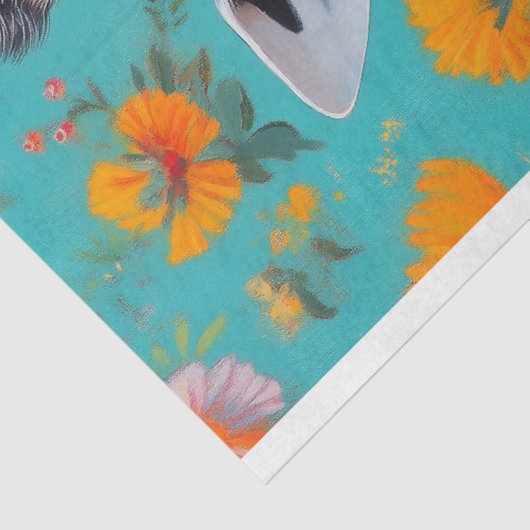 お洒落フローラデコペ鮮やかージのキリン 薄葉紙 (詳細)