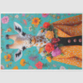 お洒落フローラデコペ鮮やかージのキリン 薄葉紙 (正面)