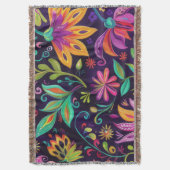 お洒落フローラデザイン スローブランケット (正面縦)