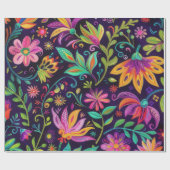 お洒落フローラデザイン ラッピングペーパー (フラット)