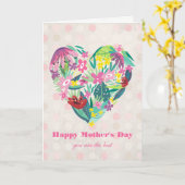 お洒落フローラハートイラストレーション – 母の日 カード (黄色い花)