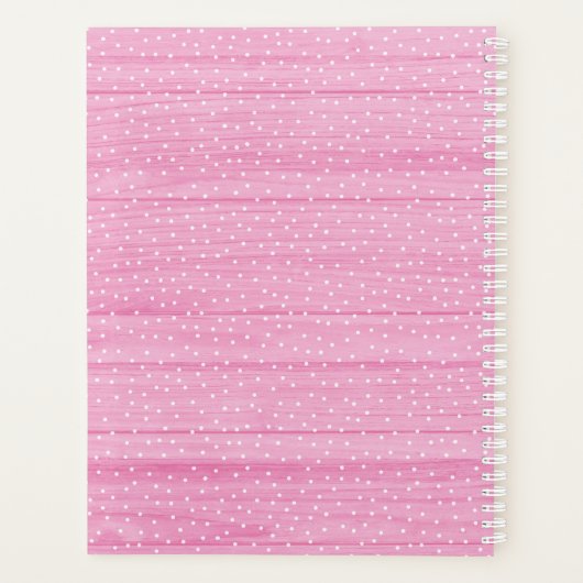 お洒落フローラバラと素朴ピンクウッドガーリー プランナー手帳 (裏面)