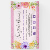 お洒落フローラバラと素朴ピンクウッドガーリー 横断幕 (縦)