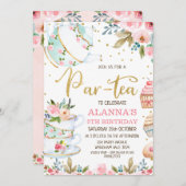 お洒落フローラパーティーパーティー誕生日 招待状 (正面/裏面)