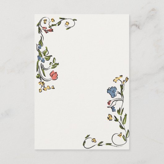 お洒落フローラブックのベビー招待状の挿入 エンクロージャーカード (裏面)