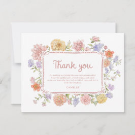 お洒落フローラブライダルシャワー サンキューカード