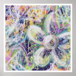 お洒落フローラプリントオリジナルポスター ポスター