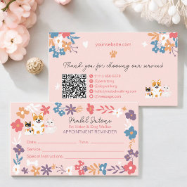 お洒落フローラペットシッタードッグウォーカー事業 予約カード