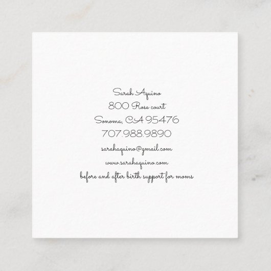 お洒落フローラモノグラムの誕生コーチドゥラ スクエア名刺 (裏面)