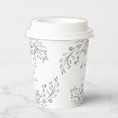 お洒落フローララインアートリースクリスマスベビーシャワー 紙コップ (右)