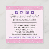 お洒落フローラリースとウッド素朴ソーシャルメディア スクエア名刺 (裏面)