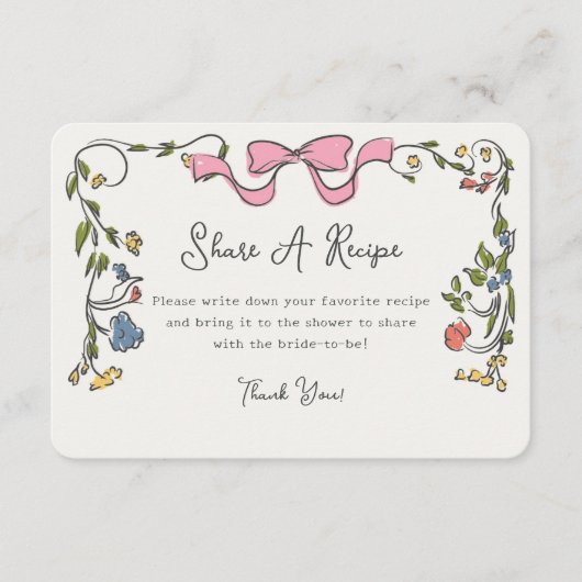 お洒落フローラ共有Aレシピ招待状挿入 エンクロージャーカード (正面)