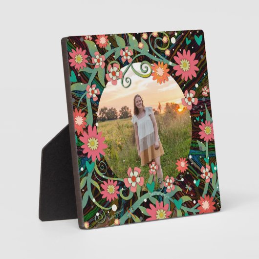 お洒落フローラ可愛いカスタマイズ写真 フォトプラーク (正面)