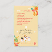 お洒落フローラ可愛ポップ・アートのいペットシッタードッグウォーカー 名刺 (裏面)