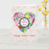 お洒落フローラ最高のハートお母さん カード (黄色い花)