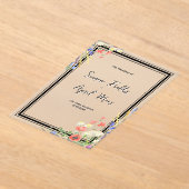 お洒落フローラ水結婚色 アクリル招待状 (レイダウン)