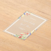 お洒落フローラ水結婚色 アクリル招待状 (レイダウン)