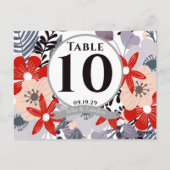 お洒落フローラ秋の結婚式表の番号カード ポストカード (裏面)