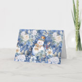 お洒落フローラ空白の雪だるま シーズンカード (裏面)