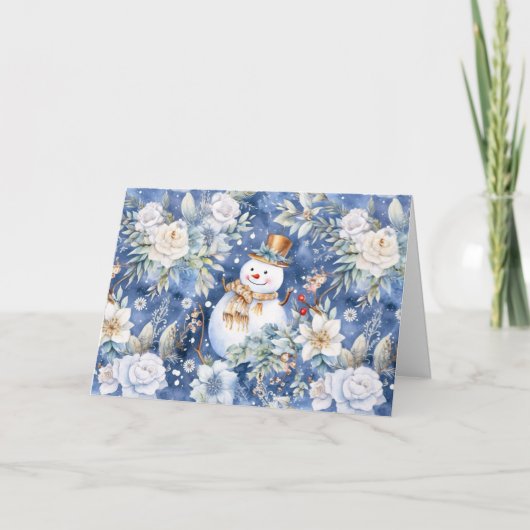 お洒落フローラ空白の雪だるま シーズンカード (正面)