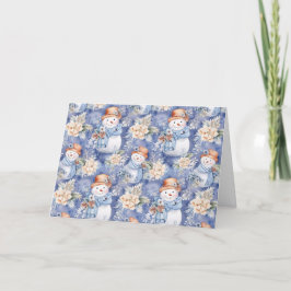 お洒落フローラ空白の雪だるま シーズンカード