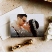 お洒落フローラ結婚の写真サンキューカード サンキューカード