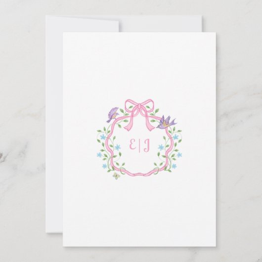 お洒落フローラ結婚式招待状 招待状 (裏面)