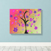 お洒落フローラ キャンバスプリント (インサイチュ (ウッドフロア))