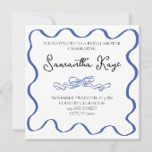 お洒落ブライダルシャワー招待状 |結び目 招待状 (正面)