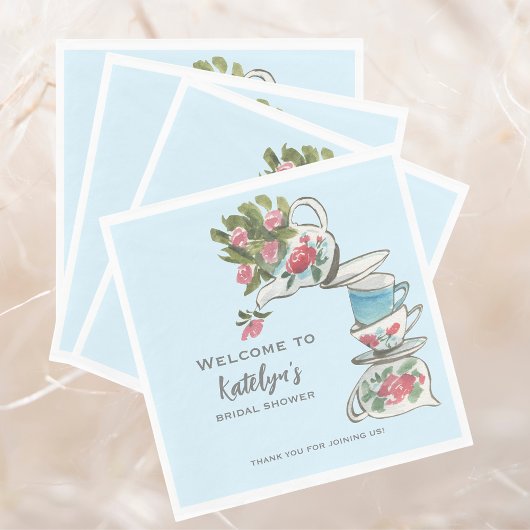 お洒落ブライダルシャワー茶パーティー スタンダードランチョンナプキン