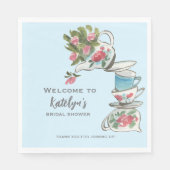 お洒落ブライダルシャワー茶パーティー スタンダードランチョンナプキン (正面)