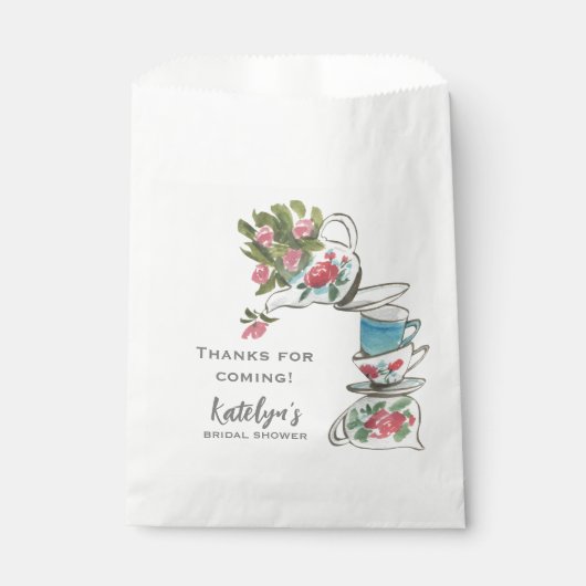 お洒落ブライダルシャワー茶パーティー フェイバーバッグ (正面)