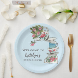 お洒落ブライダルシャワー茶パーティー ペーパープレート