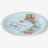 お洒落ブライダルシャワー茶パーティー ペーパープレート (アングル)