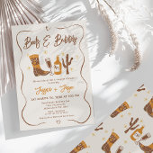 お洒落ブライダルブーツと泡立つカップルのシャワー 招待状