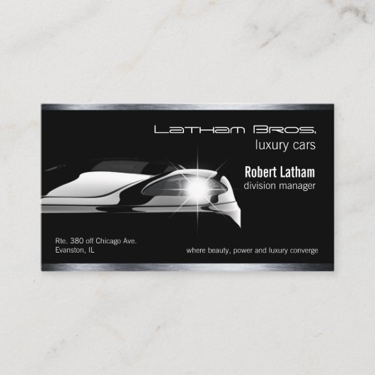 お洒落ブラックラグジュアリー車 名刺 (正面)