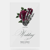 お洒落ブルゴーニュフローラゴシッ結婚クの優雅さ アクリルサイン (正面)