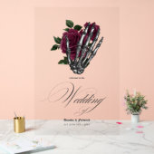 お洒落ブルゴーニュフローラゴシッ結婚クの優雅さ アクリルサイン (ウェディング)