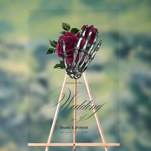 お洒落ブルゴーニュフローラゴシッ結婚クの優雅さ アクリルサイン (ニュートラル)