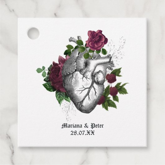 お洒落ブルゴーニュフローラ結婚ゴシック フェイバータグ (正面)