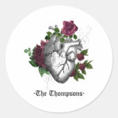 お洒落ブルゴーニュフローラ結婚ゴシック ラウンドシール (正面)