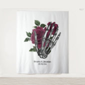 お洒落ブルゴーニュフローラ骨格ゴシッ結婚クス タペストリー (正面)