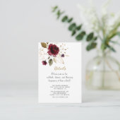 お洒落ブルゴーニュ金ゴールド結婚花詳細 エンクロージャーカード (スタンド正面)