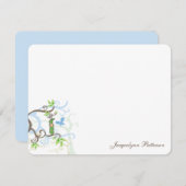 お洒落ブルーピーインポッドガーデン男の赤ちゃんシャワー サンキューカード (正面/裏面)